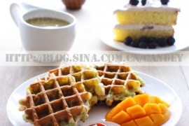 （每日小学生早餐）薏米绿豆浆的做法/格子松饼的做法/蓝莓奶油蛋糕的做法[CANDEY]