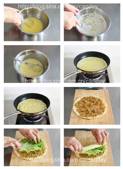 （每日小学生早餐1）咖喱鸡肉松的做法/肉松蛋卷的做法[CANDEY] 