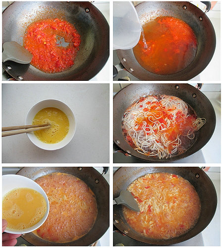 西红柿炝锅面的做法